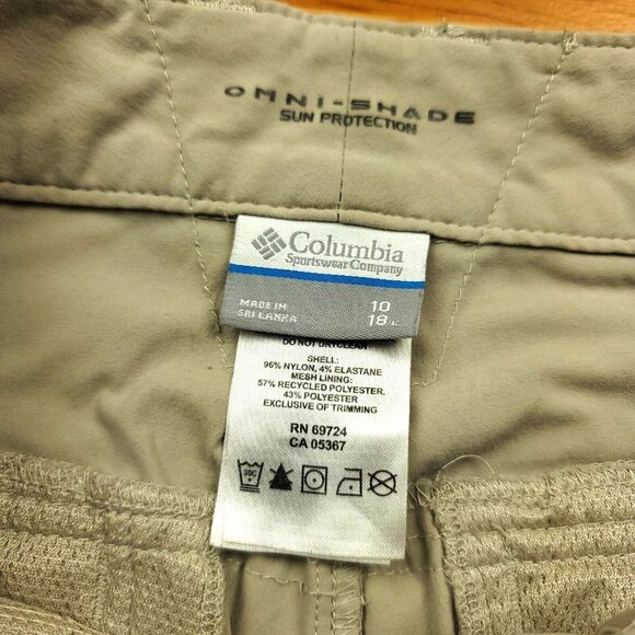 Columbia Womens 10 Silver‎ Ridge Cream Omni-Shade Capri Pants / Long Shorts - Picture 2 of 13
